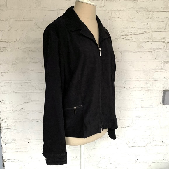 Vintage 90s jacket black lightweight size 10 petite - Picture 6 of 7